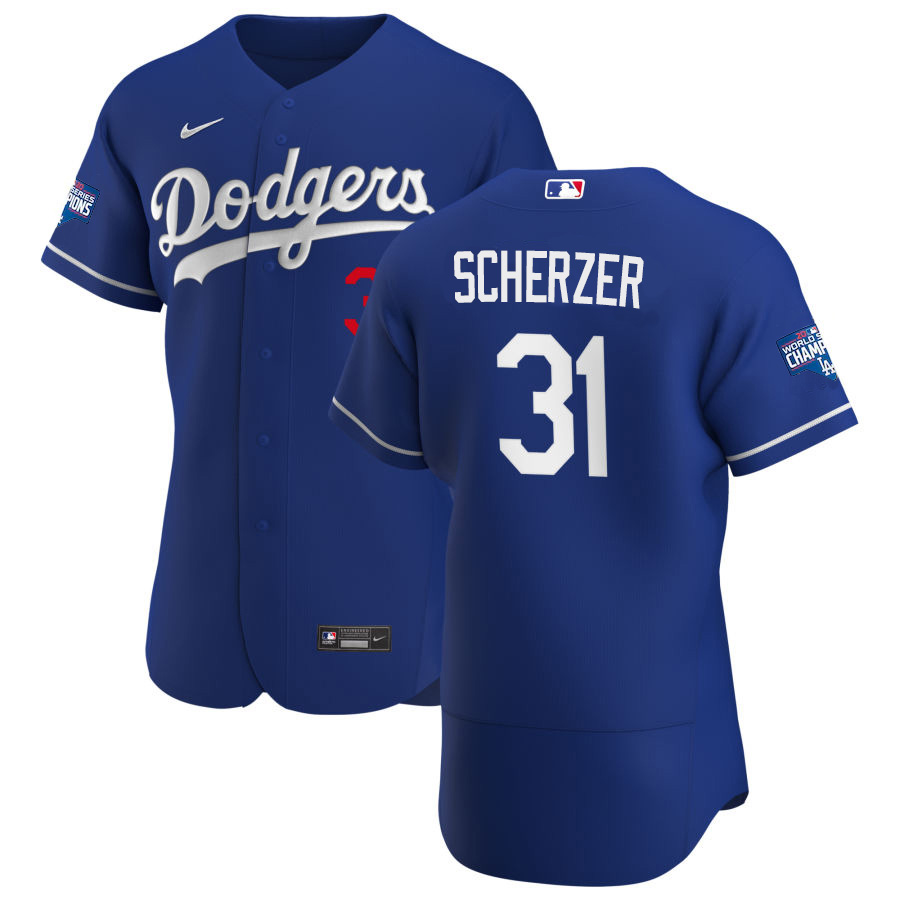 Los Angeles Dodgers #31 Max Scherzer Men's Nike Royal Alternate 2022 ...